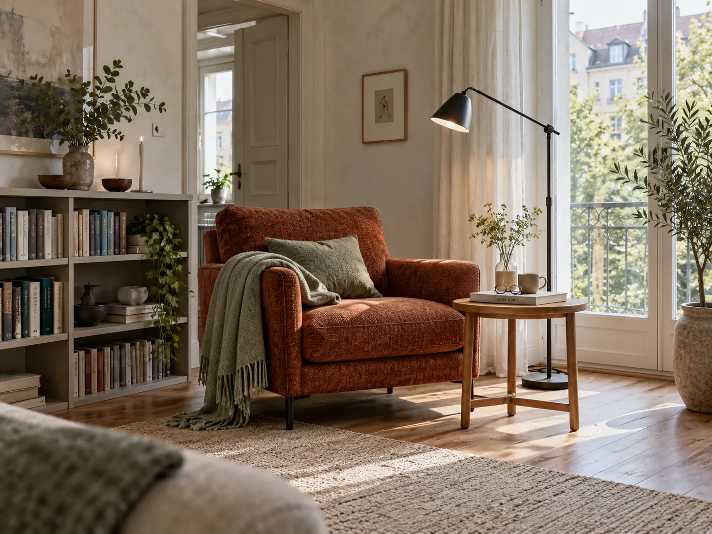 Leseecke im Wohnzimmer: Gemütlich auf wenig Raum